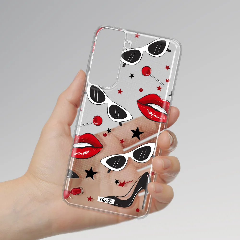 Red Lips Samsung S21 Fe Clear Tpu Case