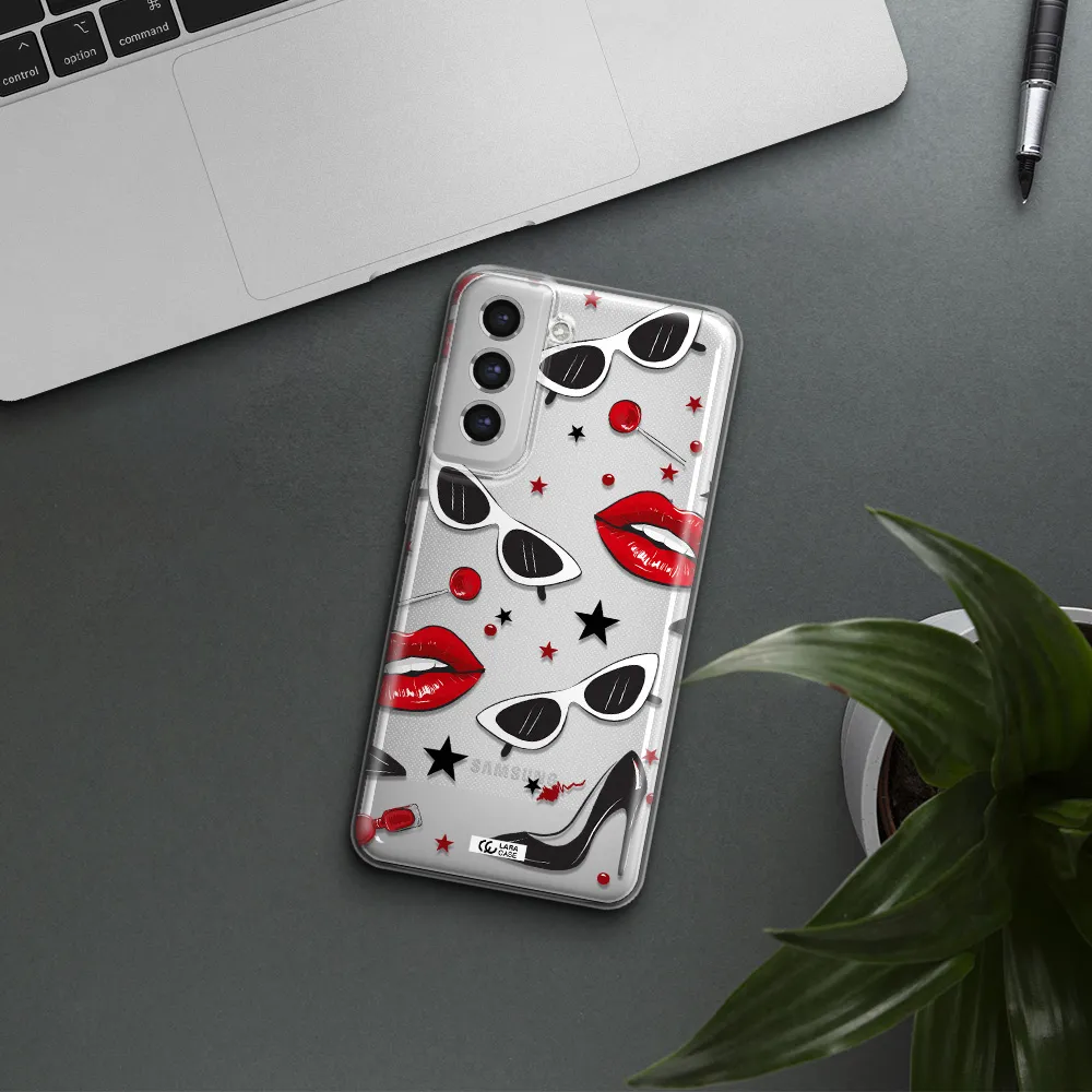 Red Lips Samsung S21 Fe Clear Tpu Case