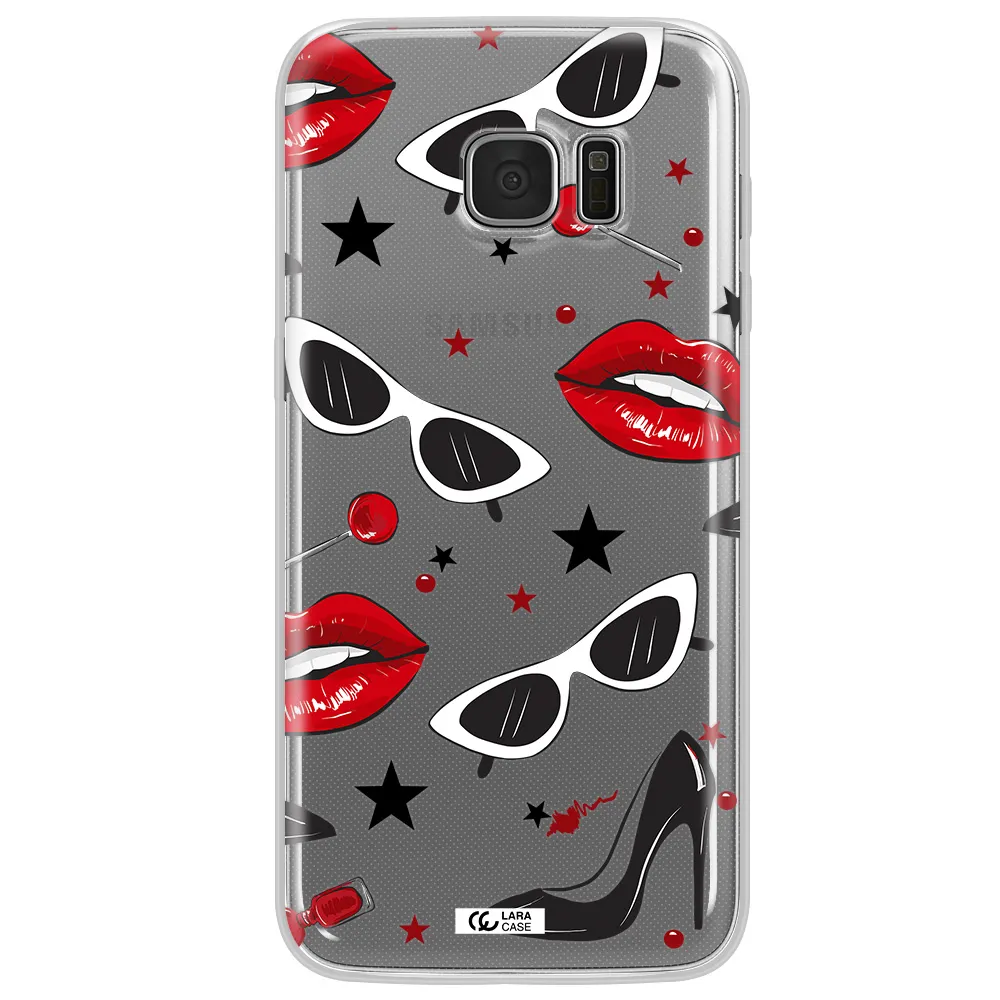 Red Lips Samsung S7 Edge Clear TPU Case