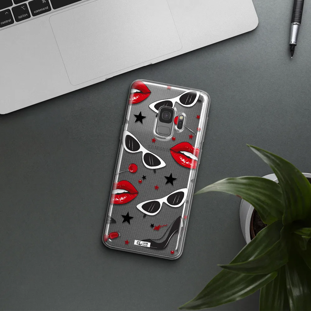 Red Lips Samsung S9 Clear TPU Case