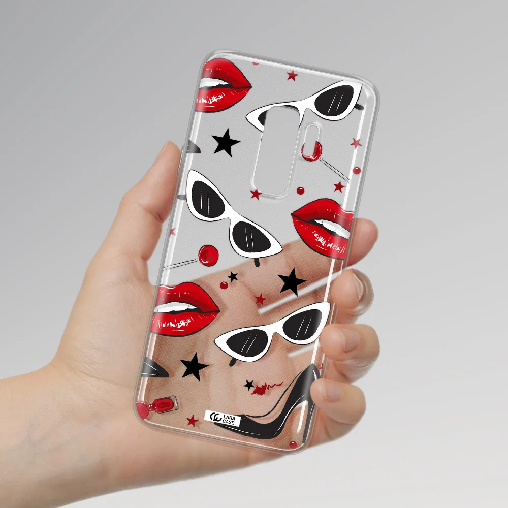 Red Lips Samsung S9 Plus Clear TPU Case