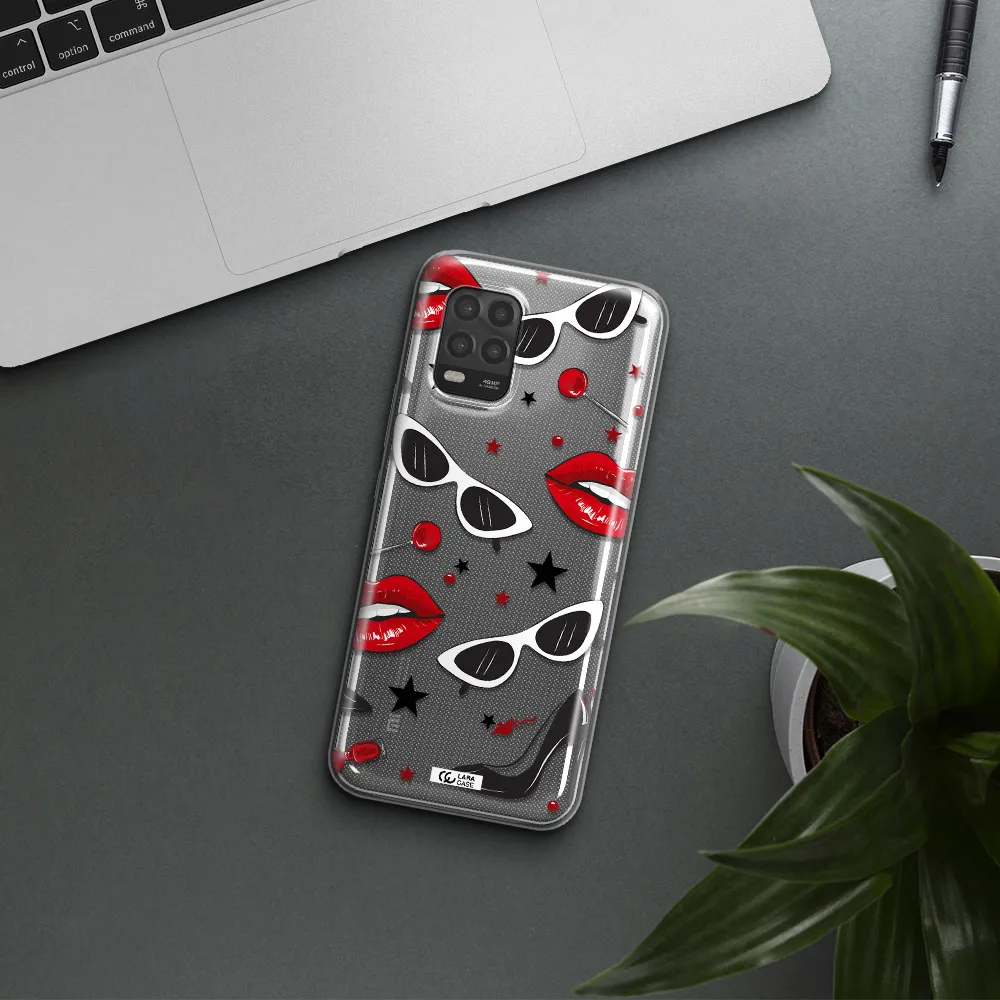 Red Lips Xiaomi Mi 10 Lite Clear TPU Case