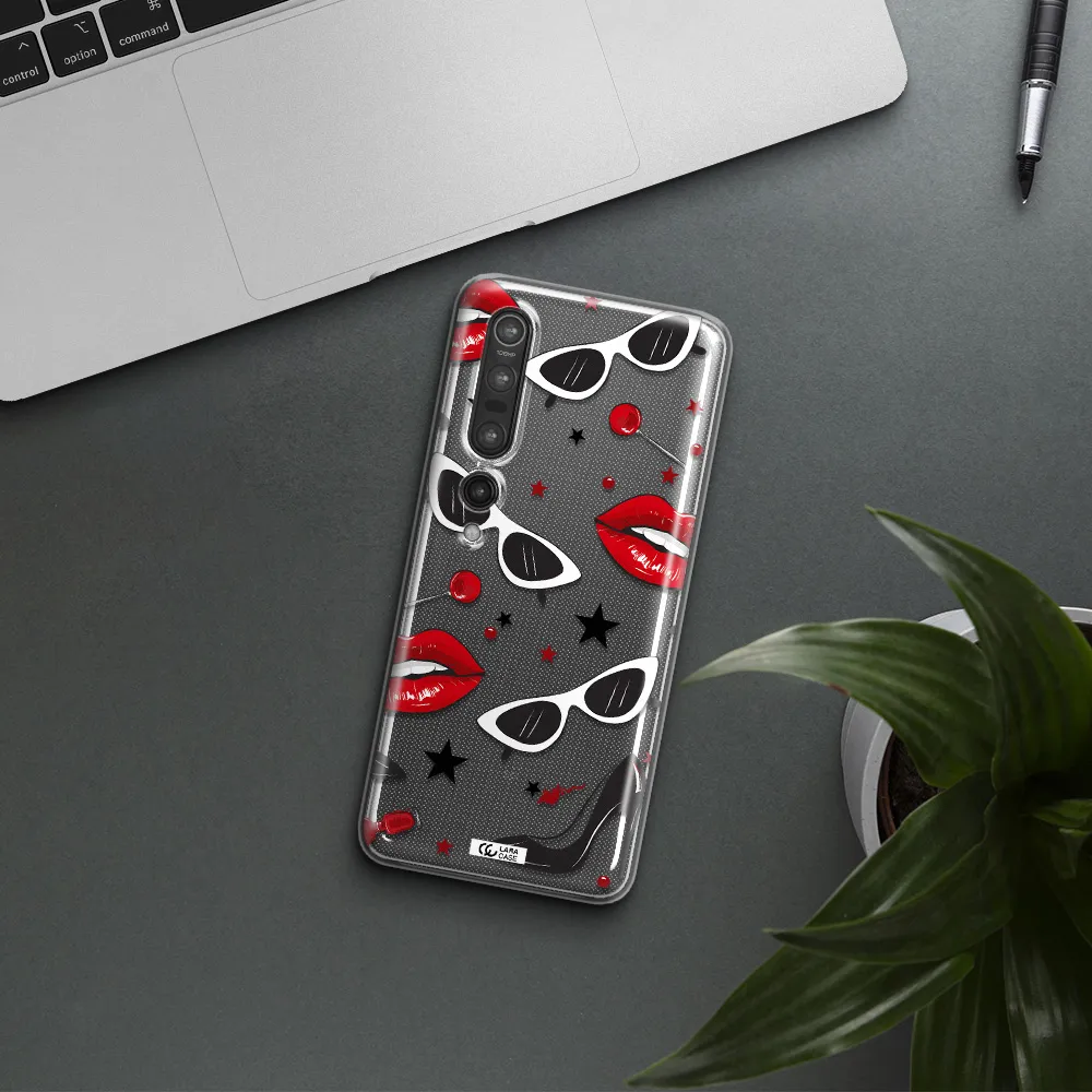 Red Lips Xiaomi Mi 10 Pro Clear TPU Case