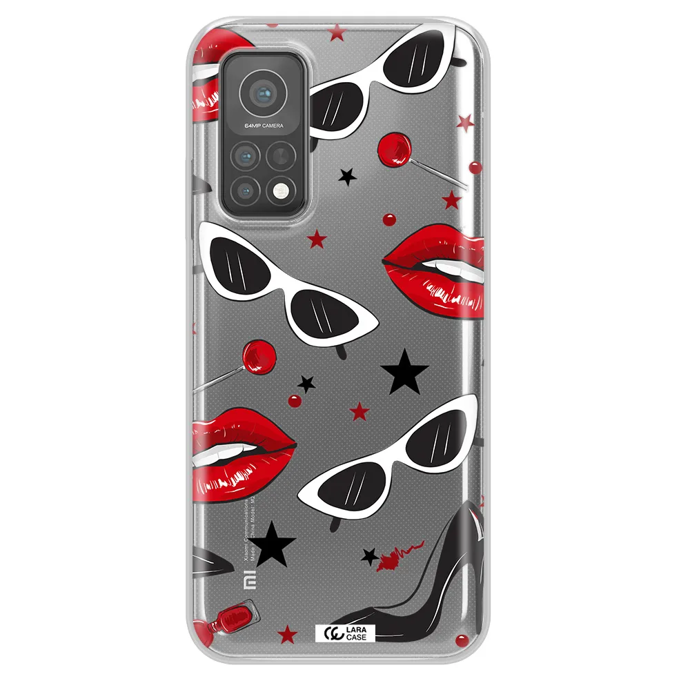 Red Lips Xiaomi Mi 10 T Pro Clear TPU Case
