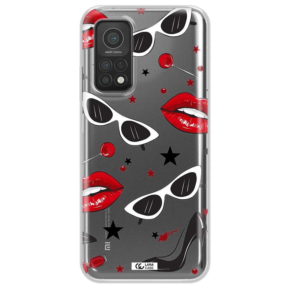 Red Lips Xiaomi Mi 10T Clear TPU Case