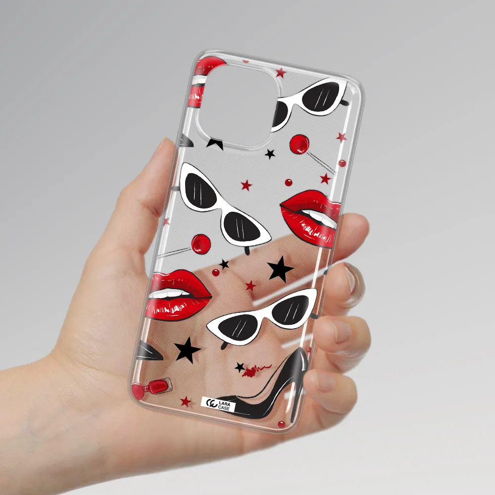 Red Lips Xiaomi Mi 11 Lite Clear TPU Case