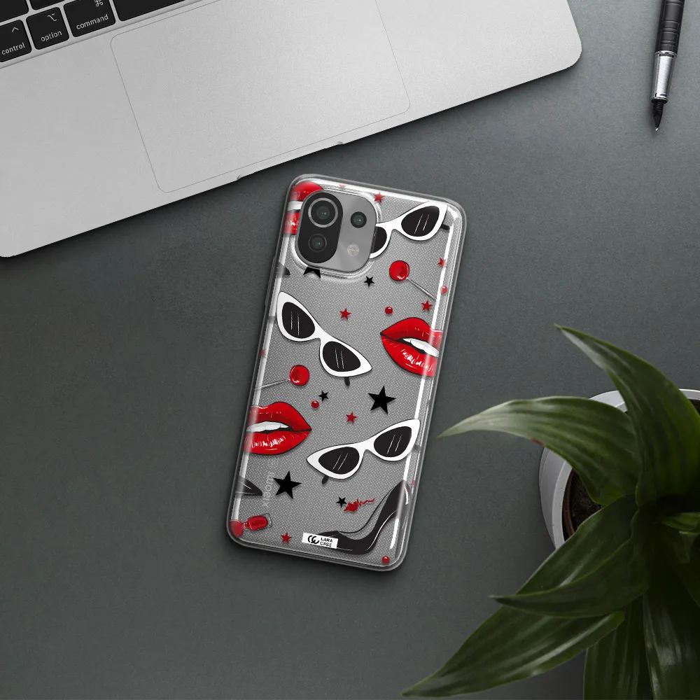 Red Lips Xiaomi Mi 11 Lite Clear TPU Case
