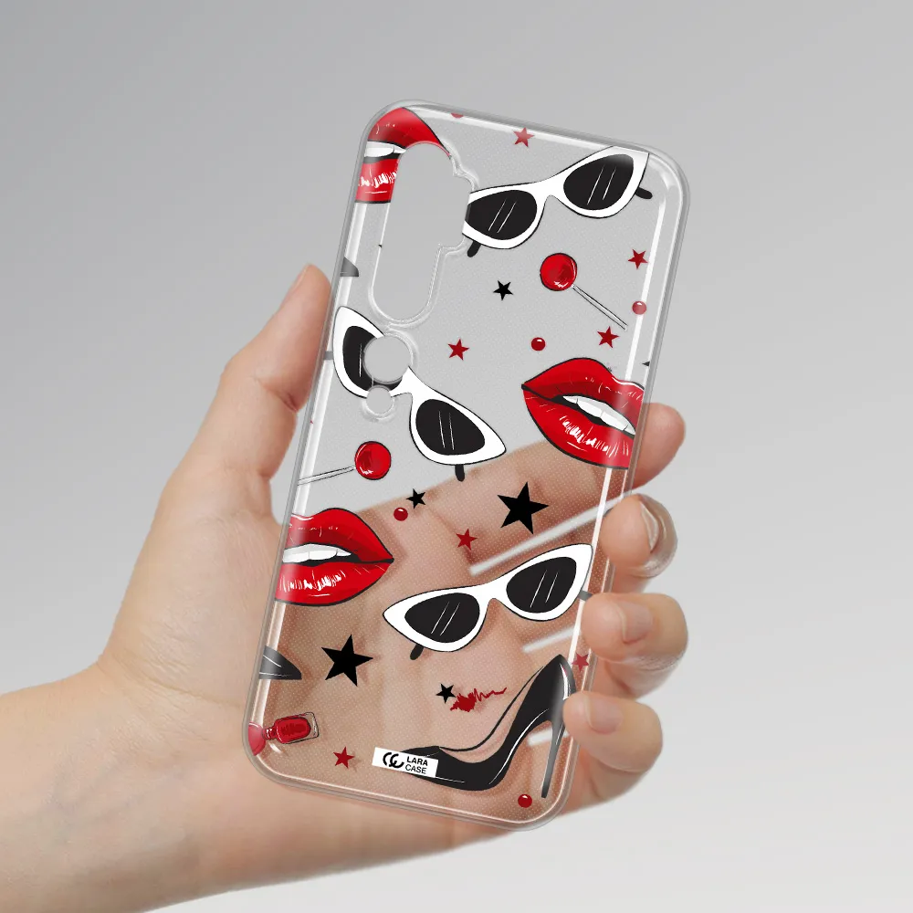 Red Lips Xiaomi Mi Note 10 Clear TPU Case