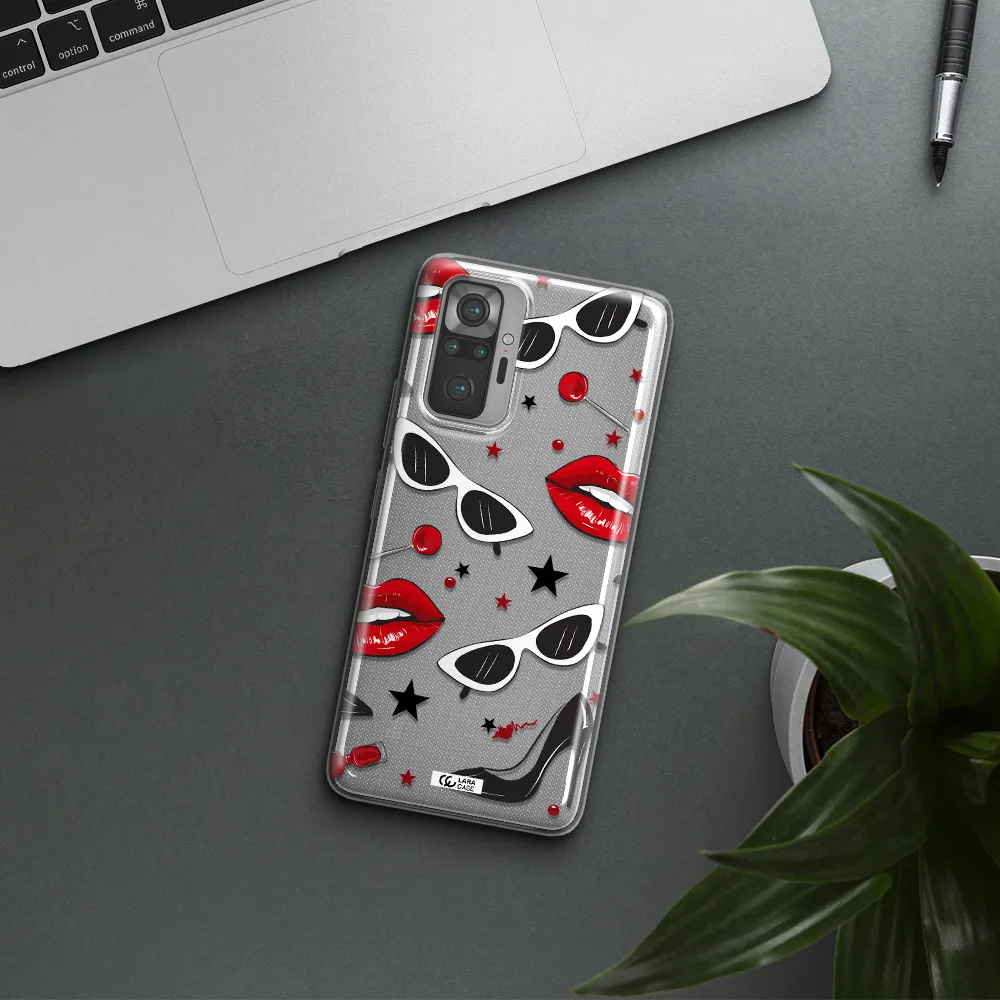 Red Lips Xiaomi Note 10 Pro Clear TPU Case