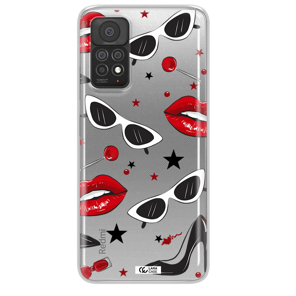 Red Lips Xiaomi Note 11 Pro Clear TPU Case