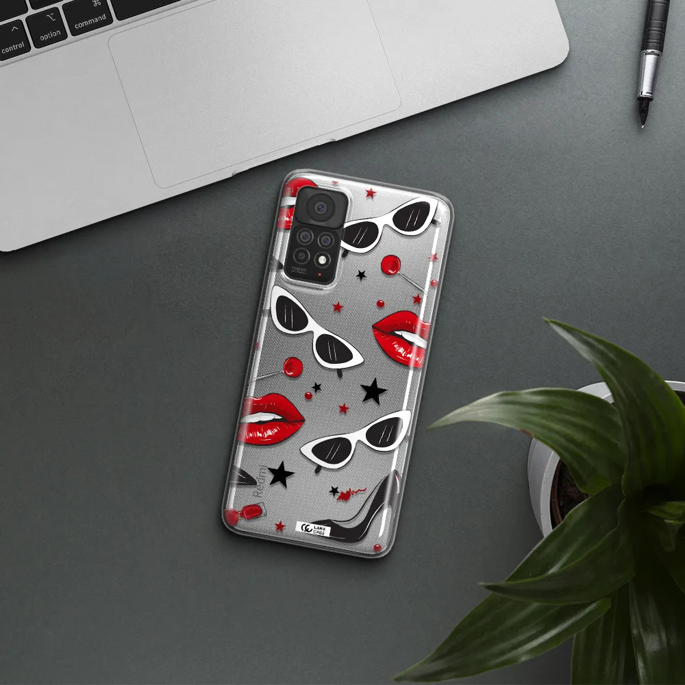Red Lips Xiaomi Note 11 Pro Clear TPU Case