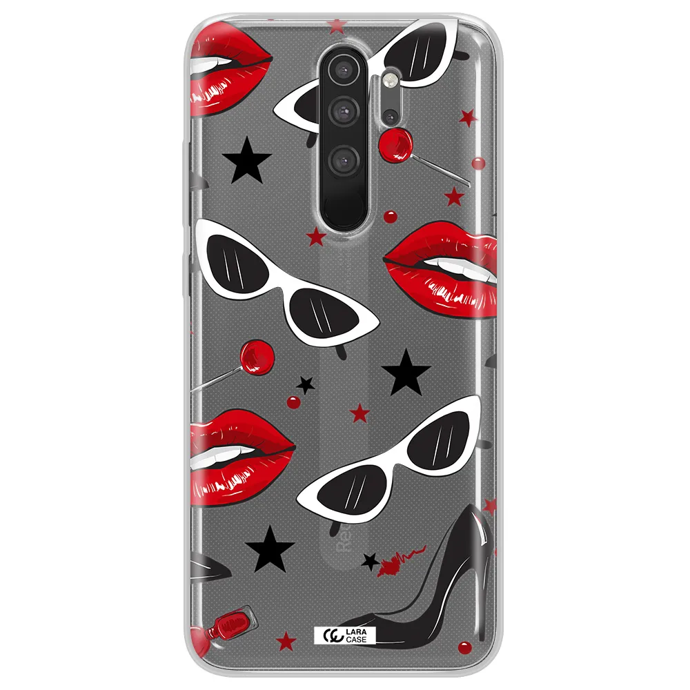 Red Lips Xiaomi Note 8 Pro Clear TPU Case