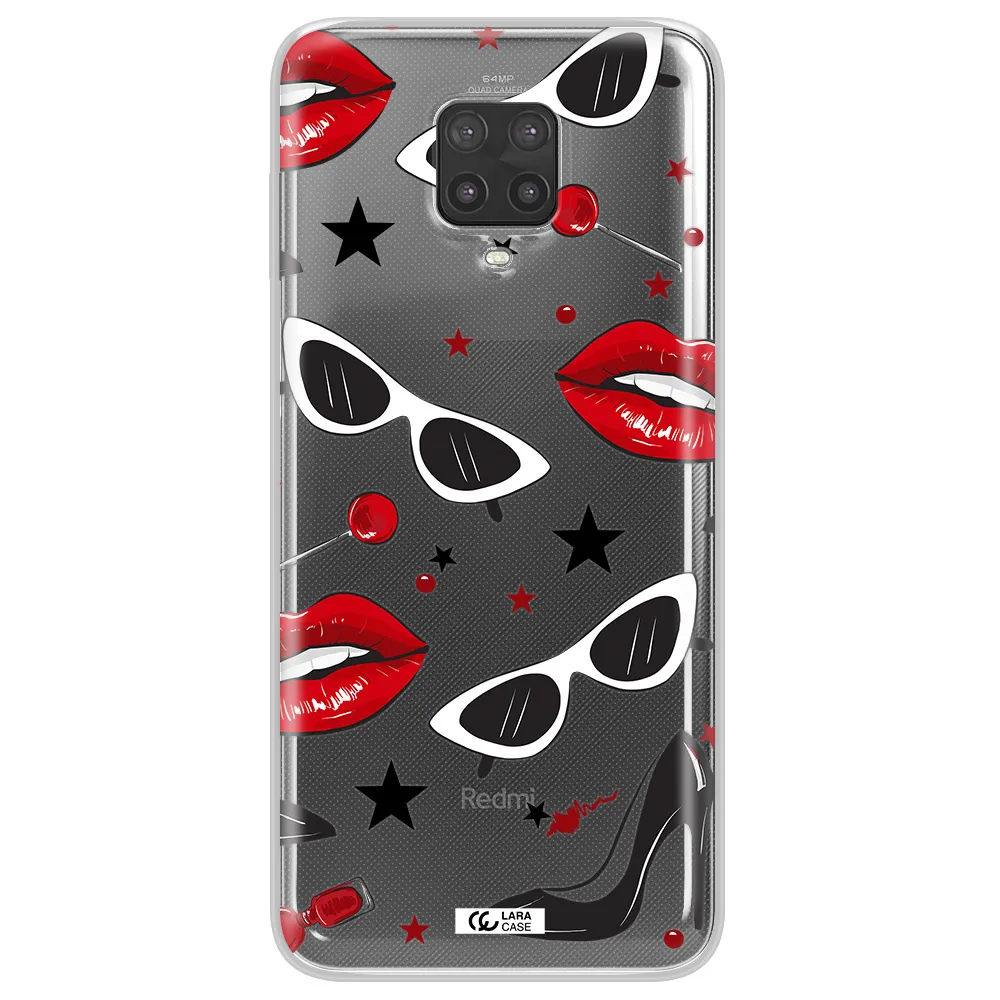 Red Lips Xiaomi Note 9 Pro Clear TPU Case
