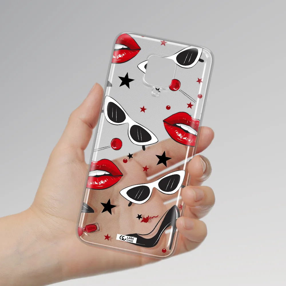 Red Lips Xiaomi Note 9 Pro Clear TPU Case
