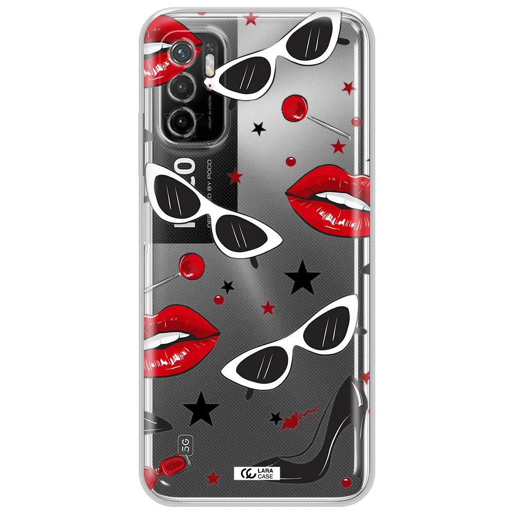 Red Lips Xiaomi Poco M3 Pro Clear Tpu Case