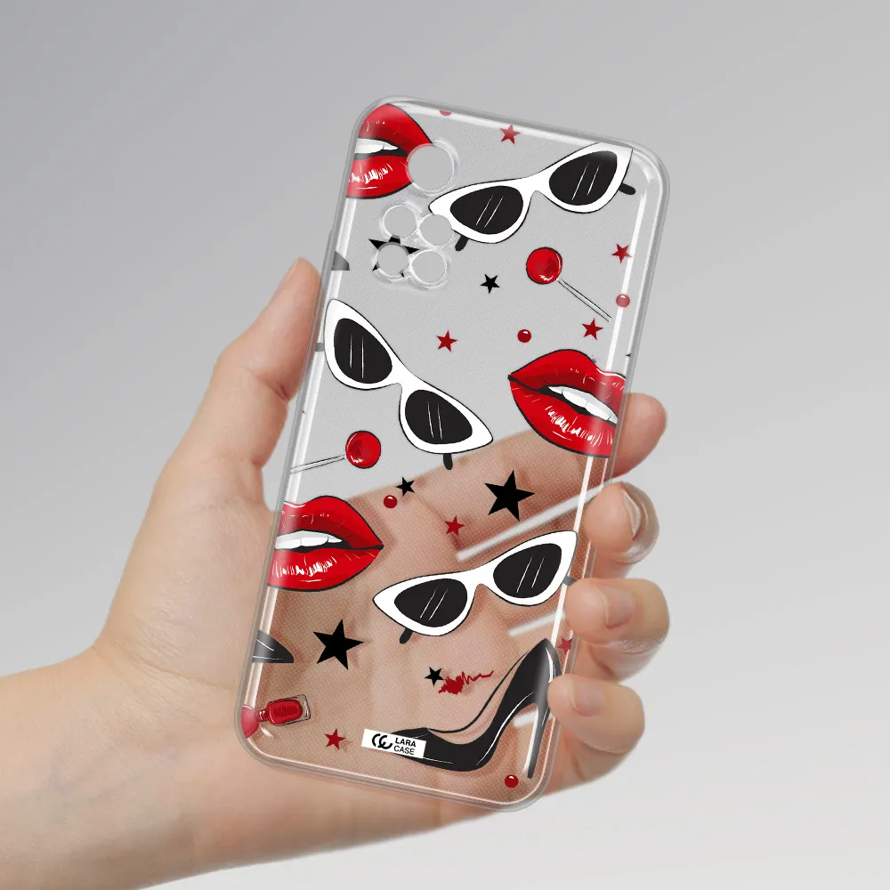 Red Lips Xiaomi Poco M4 Pro 4G Clear Tpu Case