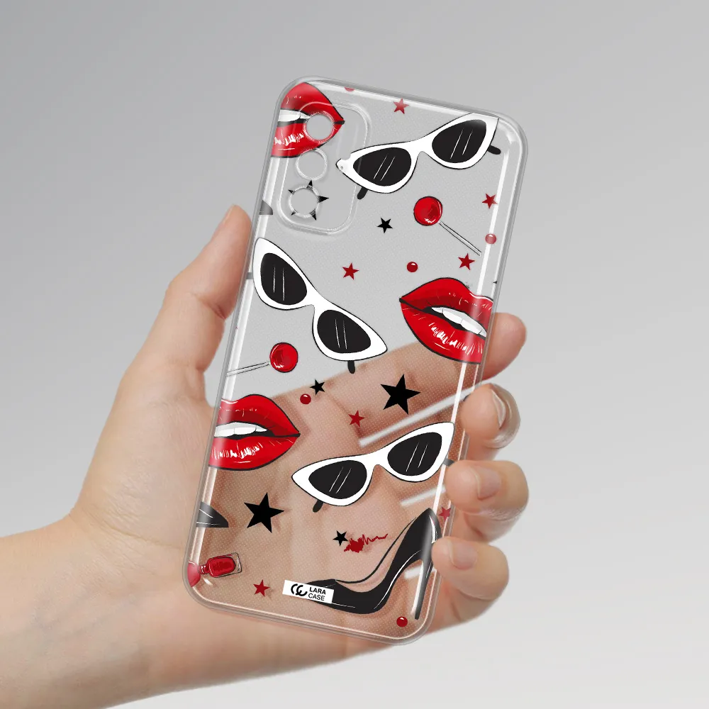 Red Lips Xiaomi Poco M4 Pro 5G Clear Tpu Case
