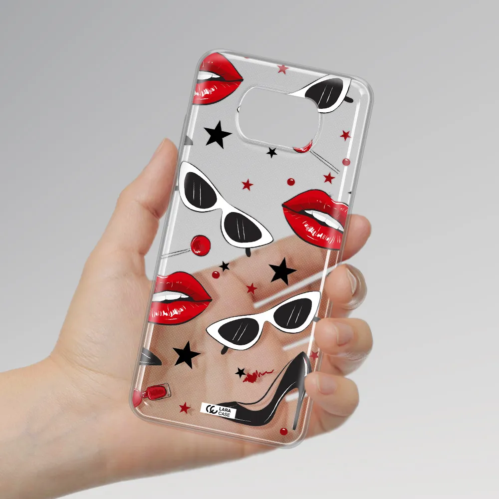 Red Lips Xiaomi Poco X3 Clear TPU Case
