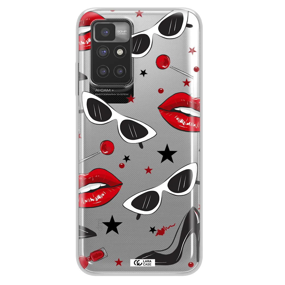 Red Lips Xiaomi Redmi 10 Clear TPU Case