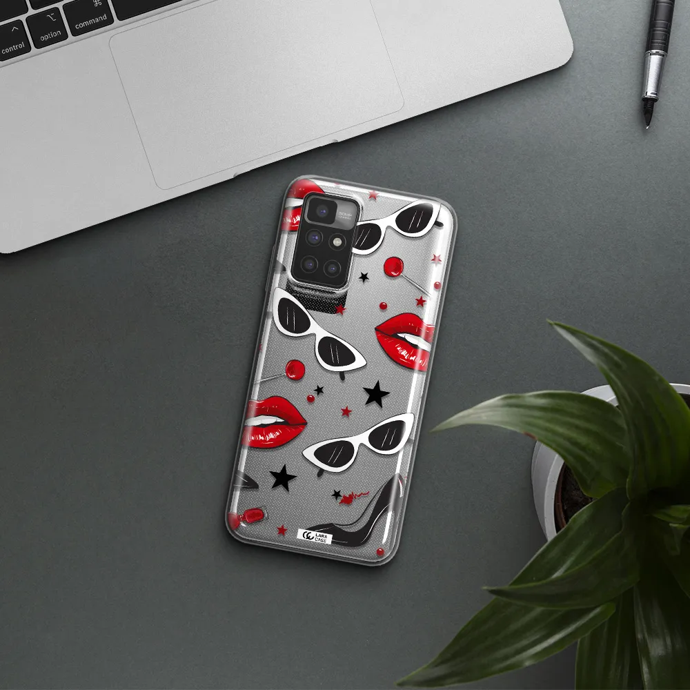 Red Lips Xiaomi Redmi 10 Clear TPU Case