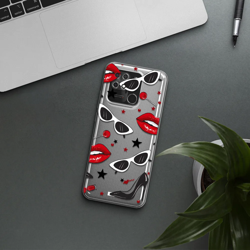 Red Lips Xiaomi Redmi 10C Clear TPU Case