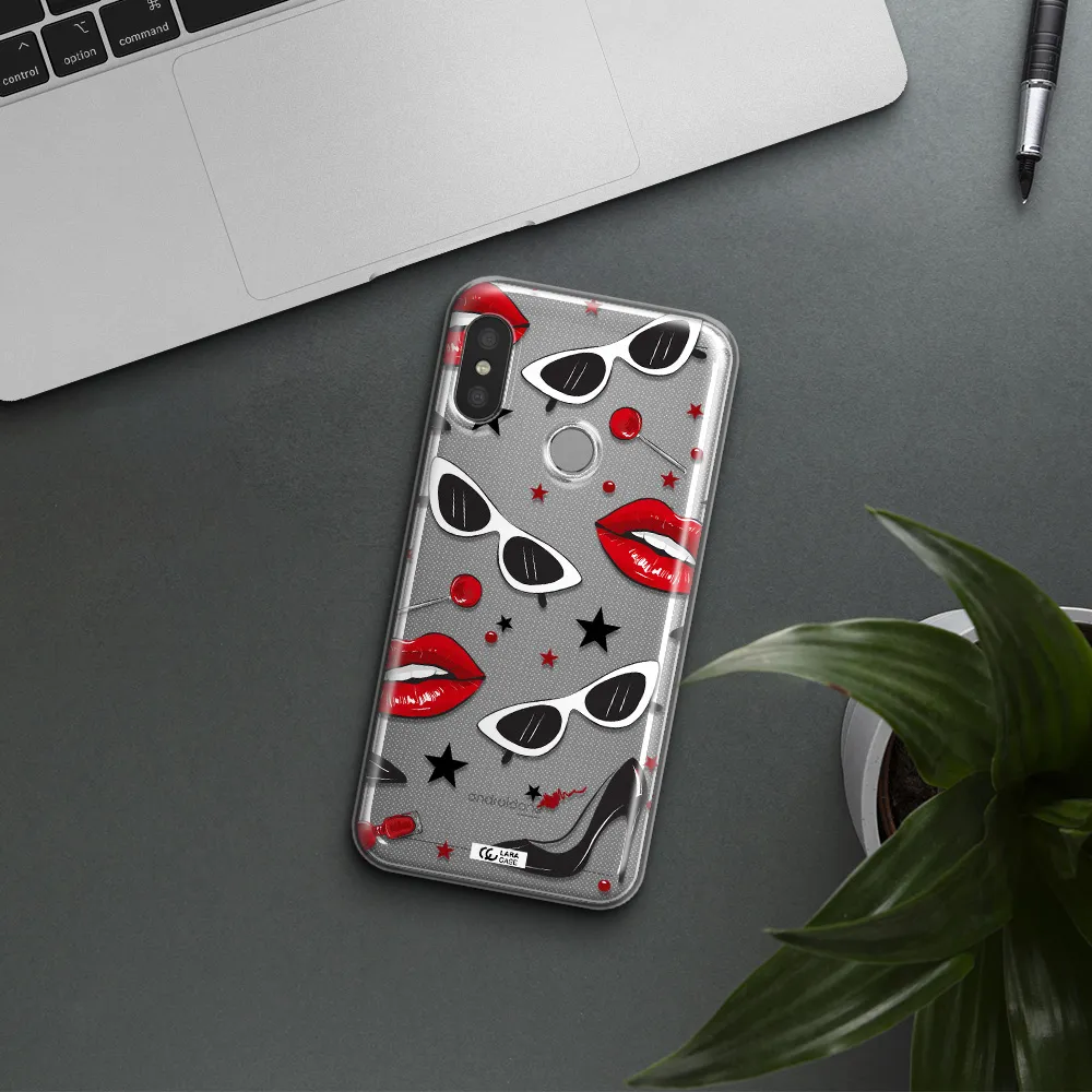 Red Lips Xiaomi Redmi 6 Pro Clear TPU Case