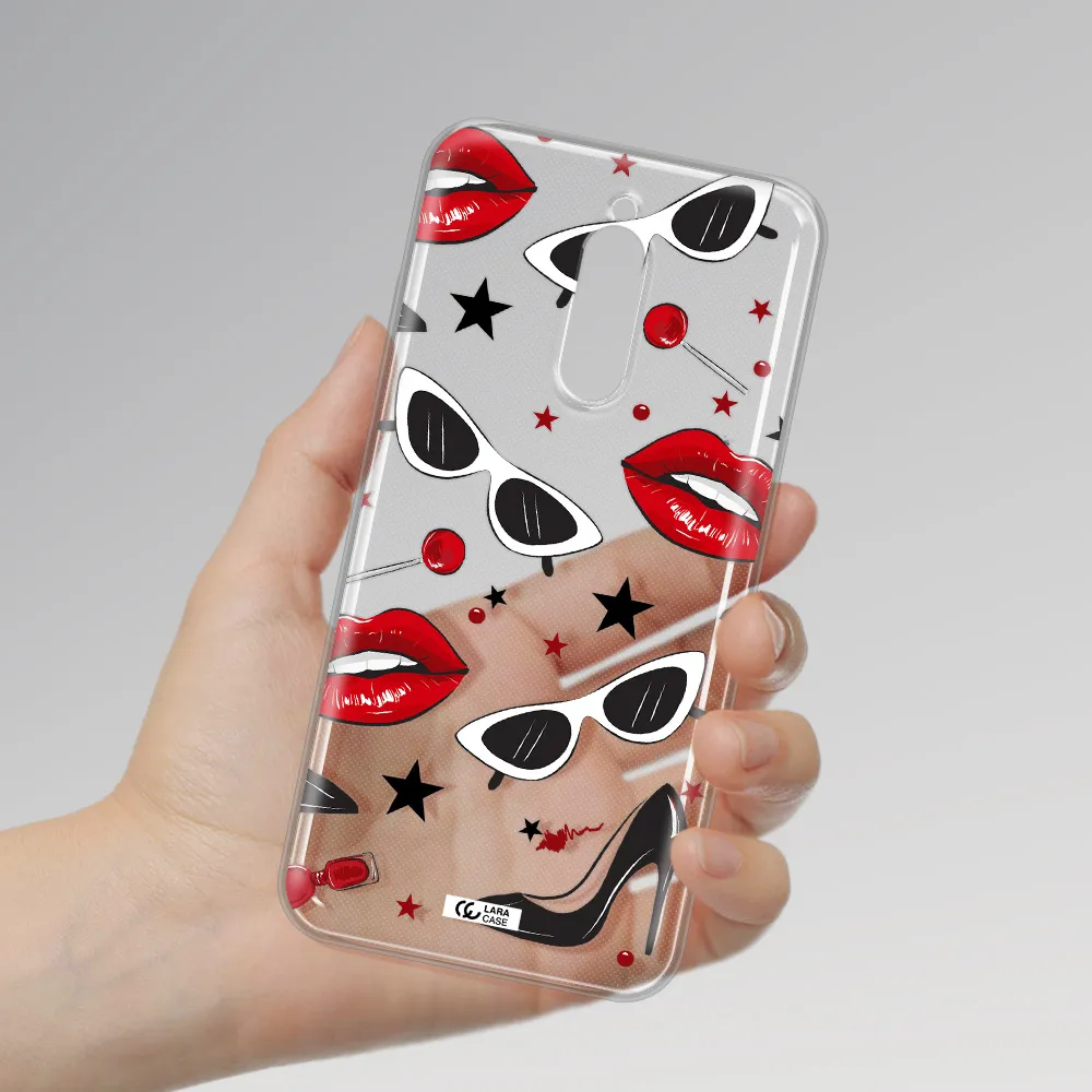 Red Lips Xiaomi Redmi 8 Clear Tpu Case