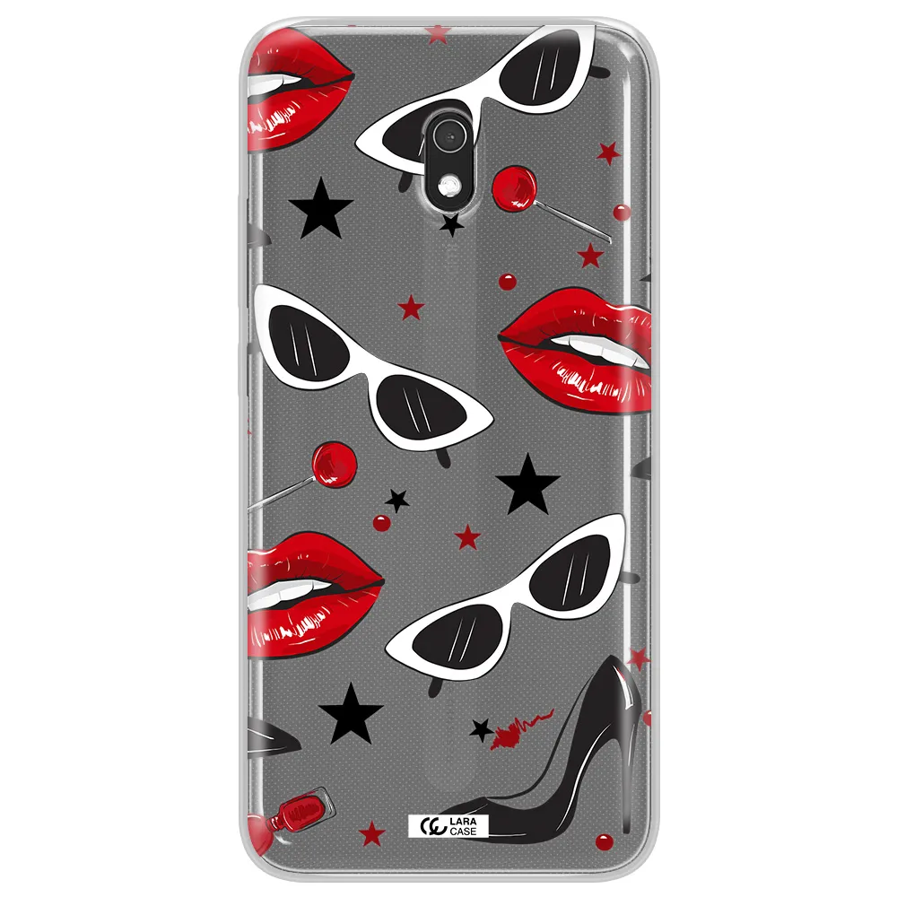 Red Lips Xiaomi Redmi 8A Clear TPU Case