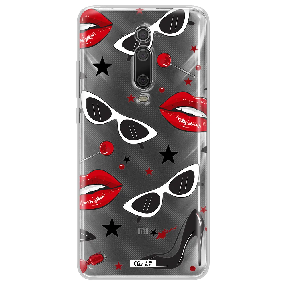 Red Lips Xiaomi Redmi K20 Clear Tpu Case