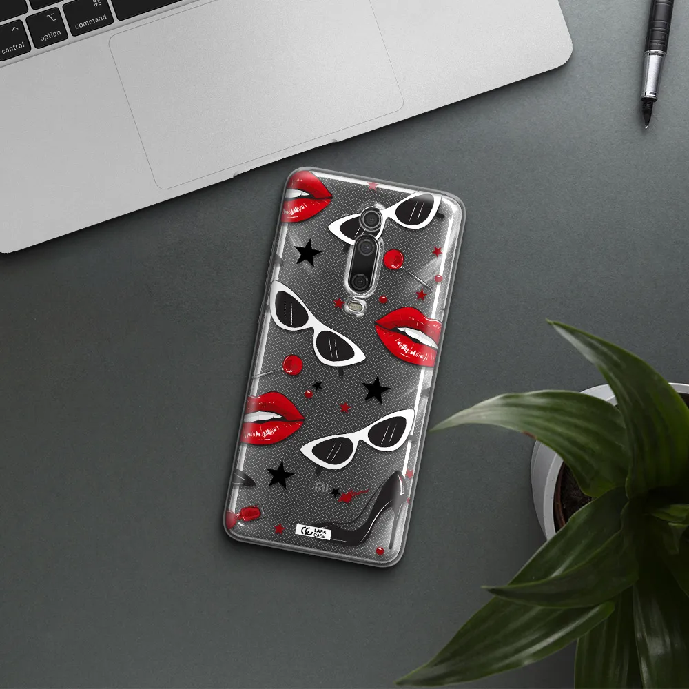 Red Lips Xiaomi Redmi K20 Clear Tpu Case