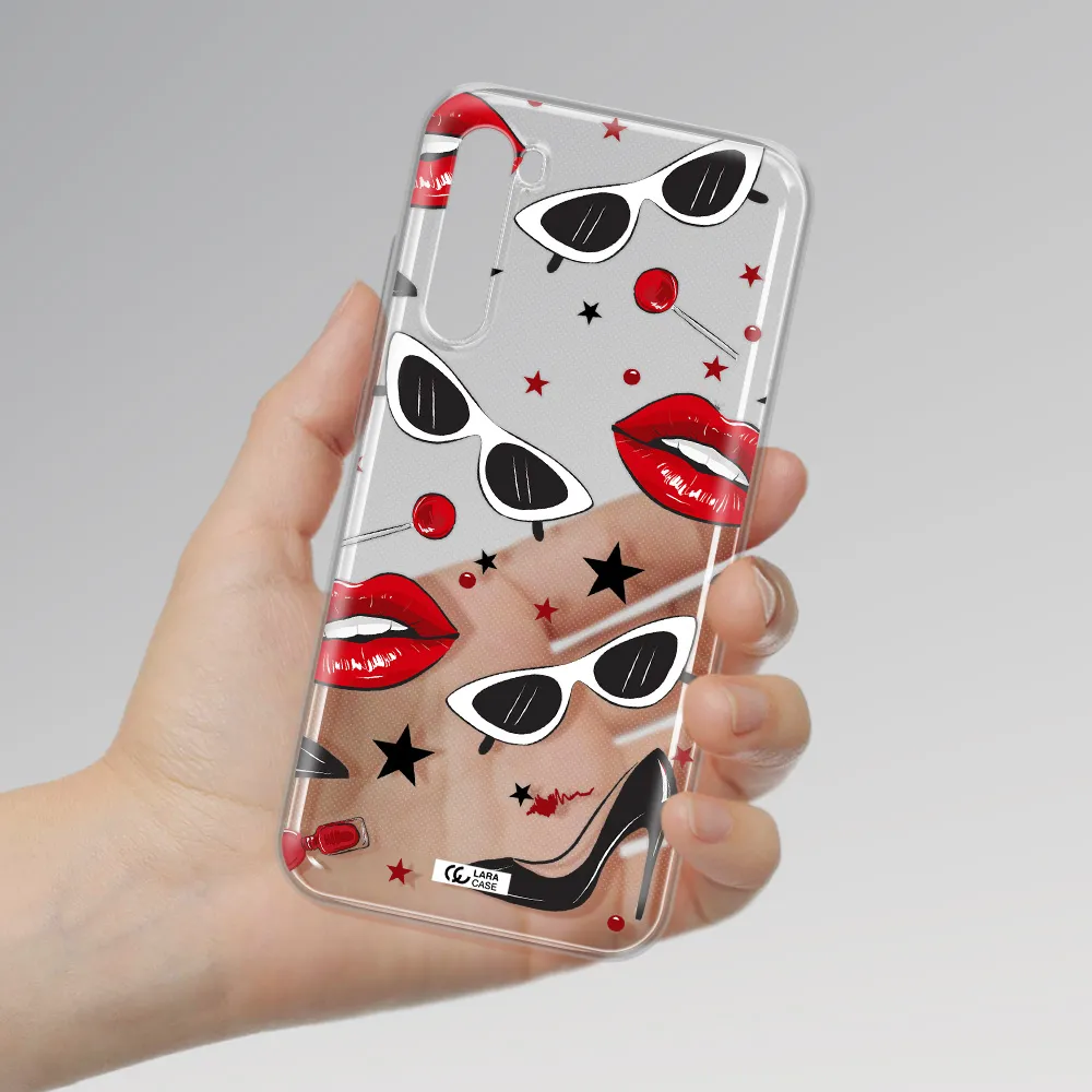 Red Lips Xiaomi Redmi Note 8T Clear Tpu Case