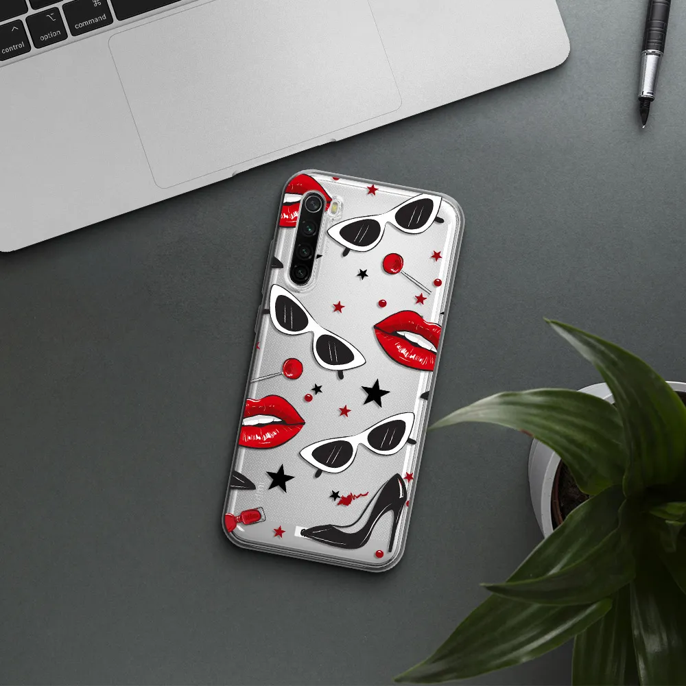 Red Lips Xiaomi Redmi Note 8T Clear Tpu Case