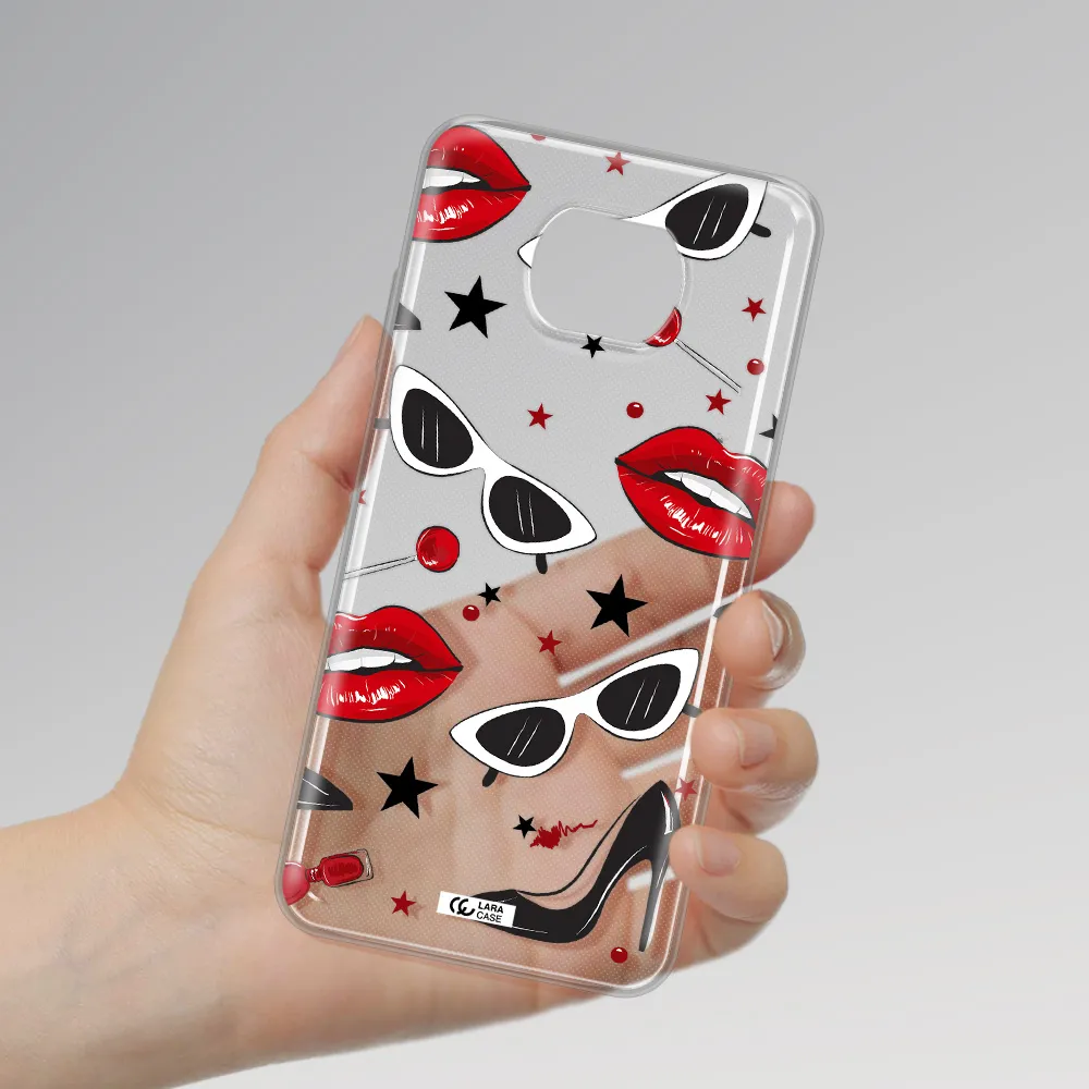 Red Lips Xiaomi Redmi Note 9T Clear Tpu Case