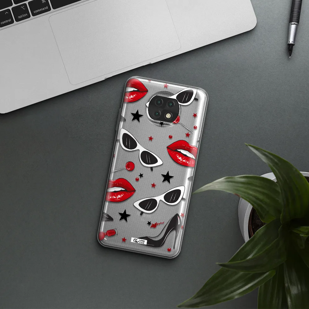 Red Lips Xiaomi Redmi Note 9T Clear Tpu Case