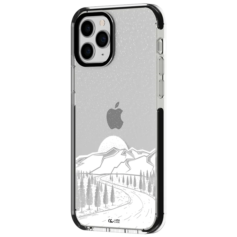 Winter Night Apple iPhone 11 pro impact black border Case