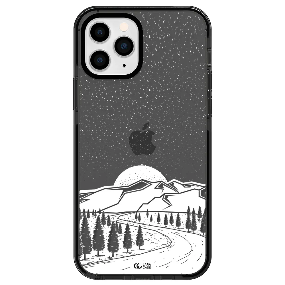 Winter Night Apple iPhone 11 pro impact Smoke Black Case