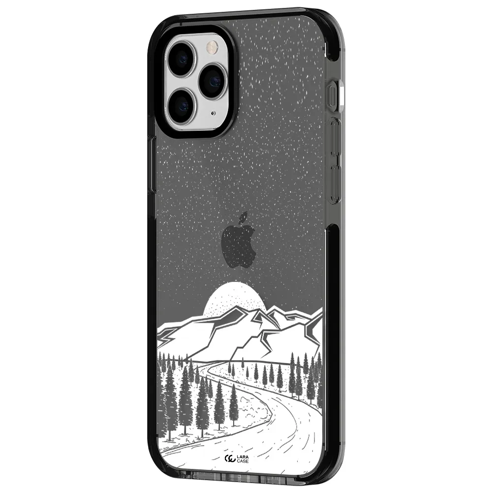 Winter Night Apple iPhone 11 pro impact Smoke Black Case