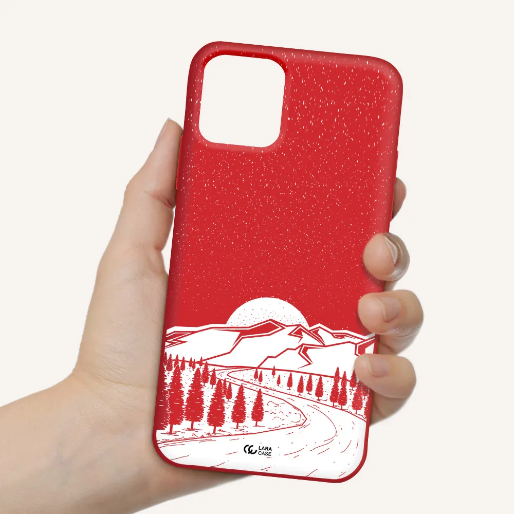 Winter Night Apple iPhone 11 pro max Silicone Imperial Red Case