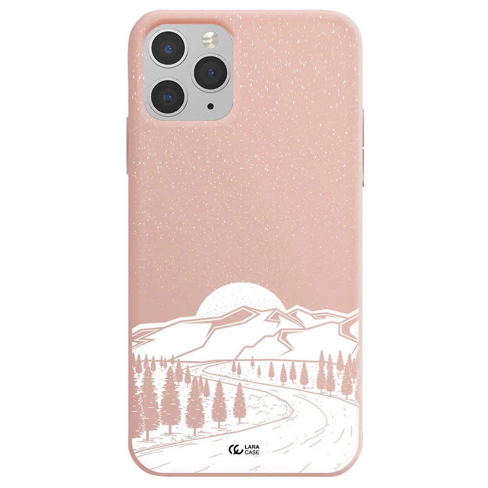 Winter Night Apple iPhone 11 pro max Silicone pastel pink Case