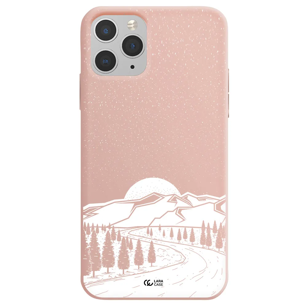 Winter Night Apple iPhone 11 pro Silicone pastel pink Case