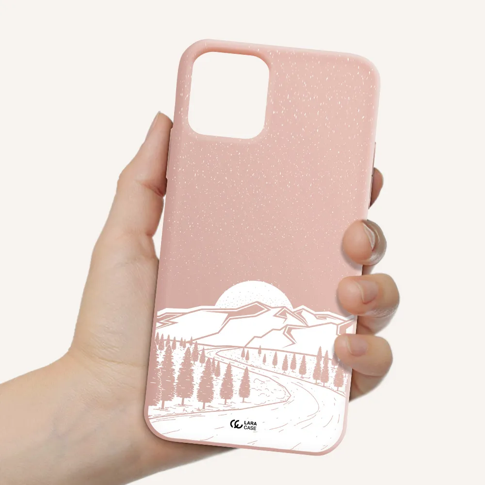 Winter Night Apple iPhone 11 pro Silicone pastel pink Case