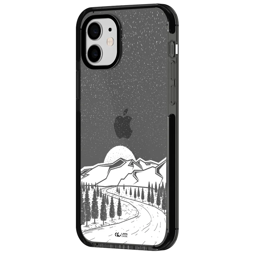 Winter Night Apple iPhone 12 impact Smoke Black Case