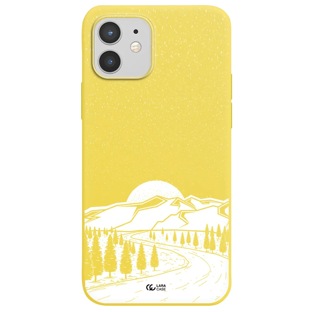 Winter Night Apple iPhone 12 mini Silicone canary yellow Case