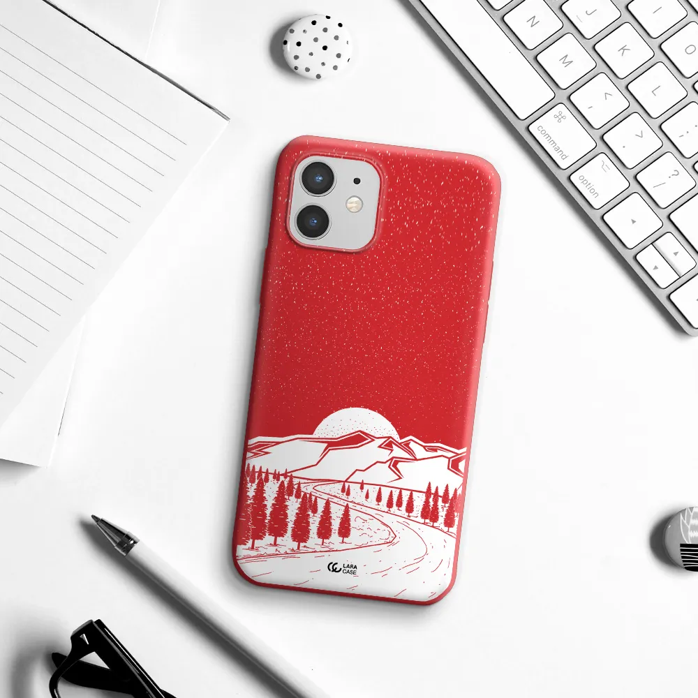 Winter Night Apple iPhone 12 mini Silicone Imperial Red Case