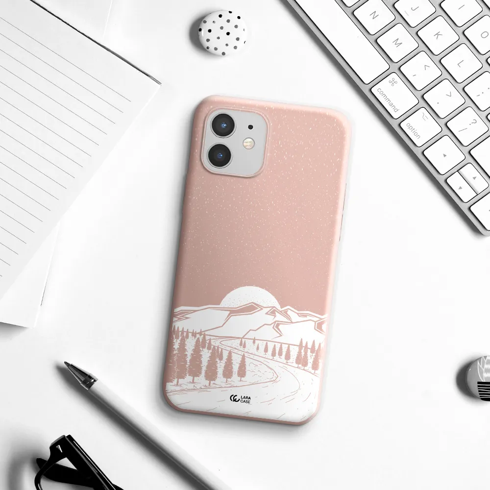 Winter Night Apple iPhone 12 mini Silicone pastel pink Case