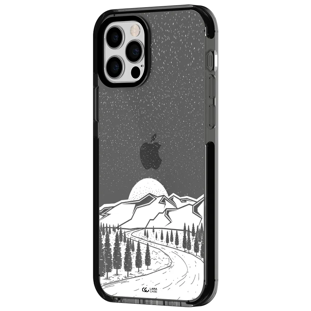 Winter Night Apple iPhone 12 pro impact Smoke Black Case