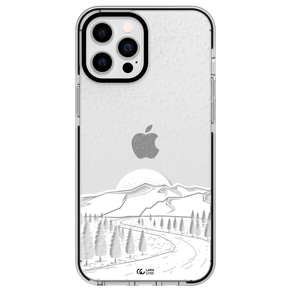 Winter Night Apple iPhone 12 pro max impact black border Case
