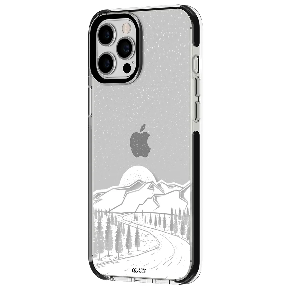 Winter Night Apple iPhone 12 pro max impact black border Case