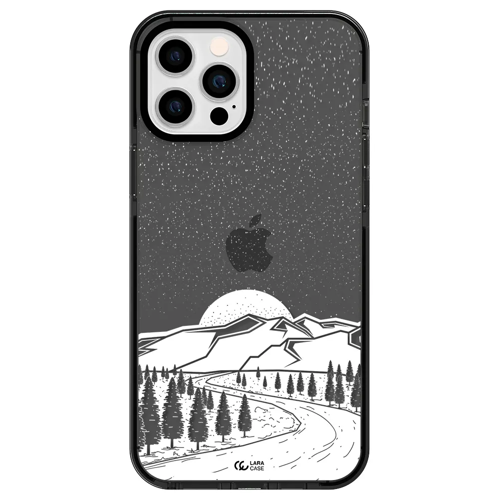 Winter Night Apple iPhone 12 pro max impact Smoke Black Case