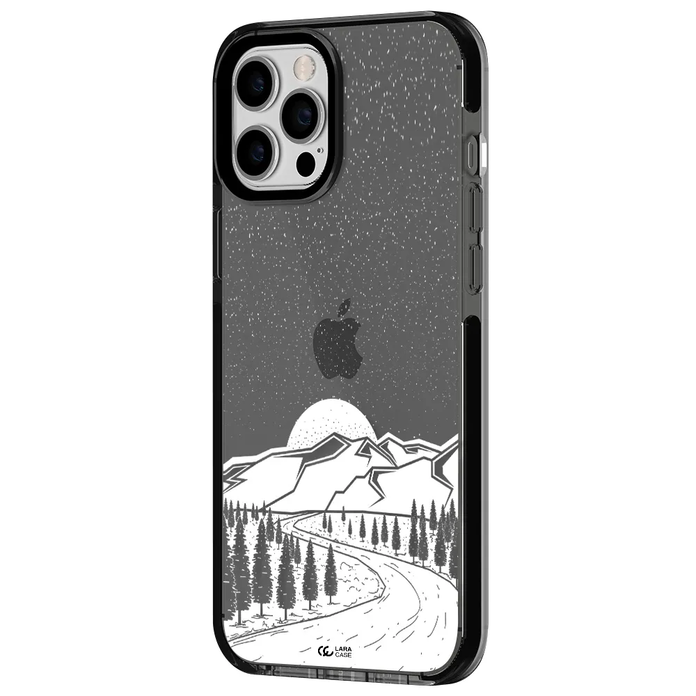 Winter Night Apple iPhone 12 pro max impact Smoke Black Case